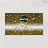 Luxuriöse Black Gold Sparkling Glitzer Stars Logo  Visitenkarte (Vorderseite)