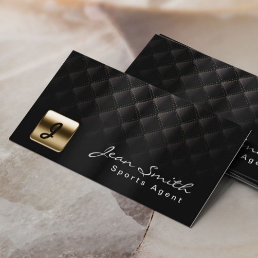 Luxuriöse Black & Gold Sports Agent Business Card Visitenkarte