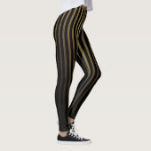 Luxuriöse Black & Gold Streifen Leggings - Eleganz (Rechts)