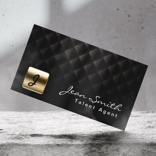 Luxuriöse Black & Gold Talent Agent Business Card Visitenkarte