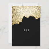 Luxuriöse Black Gold Textured Modern Wedding Einladung (Rückseite)