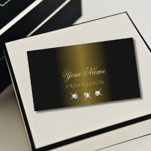 Luxuriöse Black Golden Sparkling Diamonds Elegante Visitenkarte