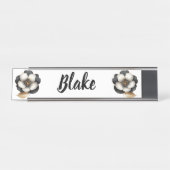 Luxuriöse Black Ivory Floral Name Schreibtischnamensplakette (Vorderseite )