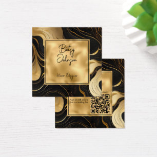 Luxuriöse Black Marble and Gold Foil Business Card