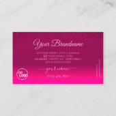 Luxuriöse Black Pink Sparkle Diamonds Add Logo Mod Visitenkarte (Rückseite)
