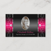 Luxuriöse Black Pink Squiggled Juwelen mit Foto Visitenkarte (Vorderseite)