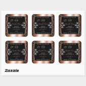 Luxuriöse Black Rose Gold Decoder Produktlogo Quadratischer Aufkleber (Blatt)