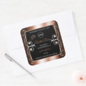 Luxuriöse Black Rose Gold Decoder Produktlogo Quadratischer Aufkleber (Umschlag)