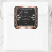 Luxuriöse Black Rose Gold Decoder Produktlogo Quadratischer Aufkleber (Tasche)
