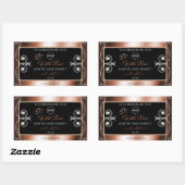 Luxuriöse Black Rose Gold Decoder Produktlogo Rechteckiger Aufkleber (Blatt)