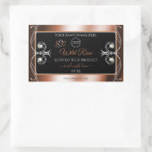 Luxuriöse Black Rose Gold Decoder Produktlogo Rechteckiger Aufkleber (Tasche)