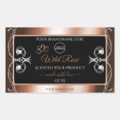 Luxuriöse Black Rose Gold Decoder Produktlogo Rechteckiger Aufkleber (Vorderseite)