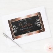 Luxuriöse Black Rose Gold Decoder Produktlogo Rechteckiger Aufkleber (Umschlag)