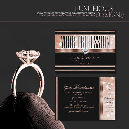 Luxuriöse Black Rose Gold Luminous Glitzer Diamond Visitenkarte
