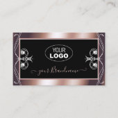 Luxuriöse Black Rose Gold Sparkle Juwelen mit Logo Visitenkarte (Vorderseite)
