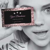 Luxuriöse Black Rose Gold Sparkling Glitzer Diamon Visitenkarte