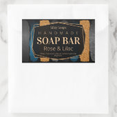 Luxuriöse Black Shimmer handgefertigte Seifen Kerz Rechteckiger Aufkleber (Tasche)