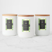 Luxuriöse Black Shiny Light Green Logo-Label Lebensmitteletikett (Flaschen)