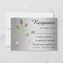 Luxuriöse Bläsersilber und Gold Wedding RSVP Card
