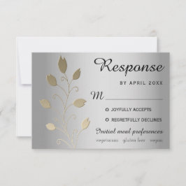 Luxuriöse Bläsersilber und Gold Wedding RSVP Card