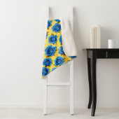 Luxuriöse blaue 3D-Rosen erblühende Eleganz Sherpadecke (Beispiel)