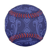 Luxuriöse blaue Damast Tapete Baseball (Vorderseite)