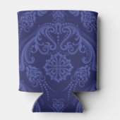 Luxuriöse blaue Damast Tapete Dosenkühler (Rückseite)