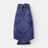 Luxuriöse blaue Damast Tapete Flaschenkühler (Rückseite)