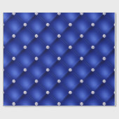 Luxuriöse blaue Diamant gepolstertes Muster Geschenkpapier (Flach)
