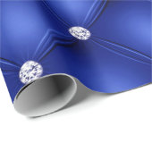 Luxuriöse blaue Diamant gepolstertes Muster Geschenkpapier (Rolleneckpunkt)