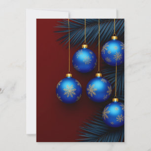 Luxuriöse blaue Weihnachtsdekorationen 🎄✨Festtags Karte
