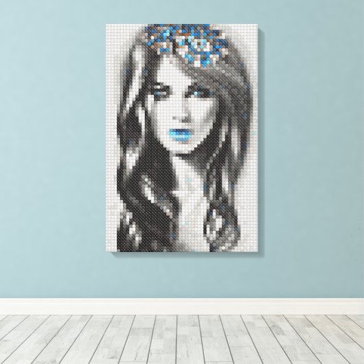 Luxuriöse Blue Elegance Leinwand (Insitu (Holzboden))