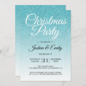 Luxuriöse Blue Glitzer Ombre Party Einladung (Vorne/Hinten)
