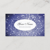 Luxuriöse Blue Glitzer Sparkle Shimmer Stars Stilv Visitenkarte (Vorderseite)