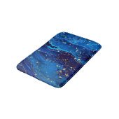 Luxuriöse Blue Gold Marmor Texture Badematte (Schrägansicht)