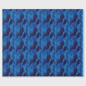 Luxuriöse Blue Gold Marmor Texture Geschenkpapier (Flach)