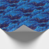 Luxuriöse Blue Gold Marmor Texture Geschenkpapier (Ecke)
