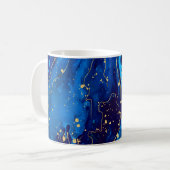 Luxuriöse Blue Gold Marmor Texture Kaffeetasse (Vorderseite Links)