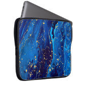 Luxuriöse Blue Gold Marmor Texture Laptopschutzhülle (Vorne Rechts)