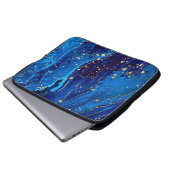 Luxuriöse Blue Gold Marmor Texture Laptopschutzhülle (Vorne Knopf)