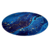 Luxuriöse Blue Gold Marmor Texture Schneidebrett (Ecke)
