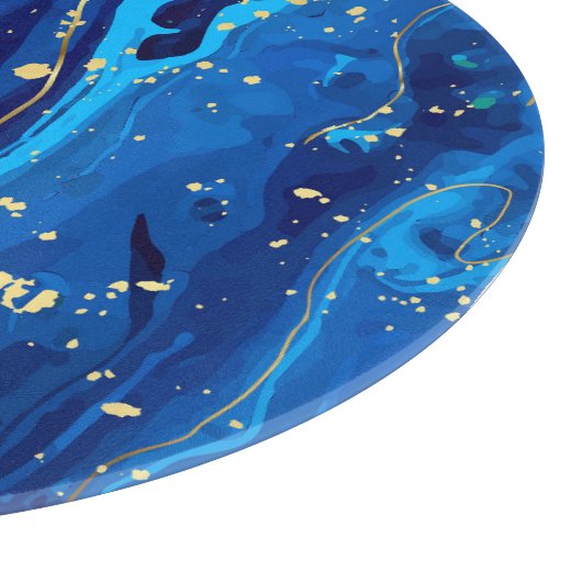Luxuriöse Blue Gold Marmor Texture Schneidebrett (Ecke)