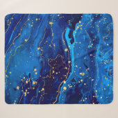 Luxuriöse Blue Gold Marmor Texture Sherpadecke (Vorderseite (Horizontal))