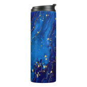 Luxuriöse Blue Gold Marmor Texture Thermosbecher (Nach links gedreht)