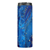 Luxuriöse Blue Gold Marmor Texture Thermosbecher (Rückseite)