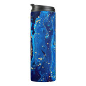 Luxuriöse Blue Gold Marmor Texture Thermosbecher (Nach rechts gedreht)