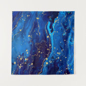 Luxuriöse Blue Gold Marmor Texture Wandteppich (Vorderseite)