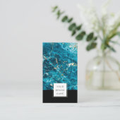 Luxuriöse Blue Marble Business Card mit Gold Akzen Visitenkarte (Stehend Vorderseite)