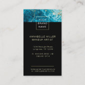 Luxuriöse Blue Marble Business Card mit Gold Akzen Visitenkarte (Rückseite)