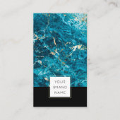 Luxuriöse Blue Marble Business Card mit Gold Akzen Visitenkarte (Vorderseite)
